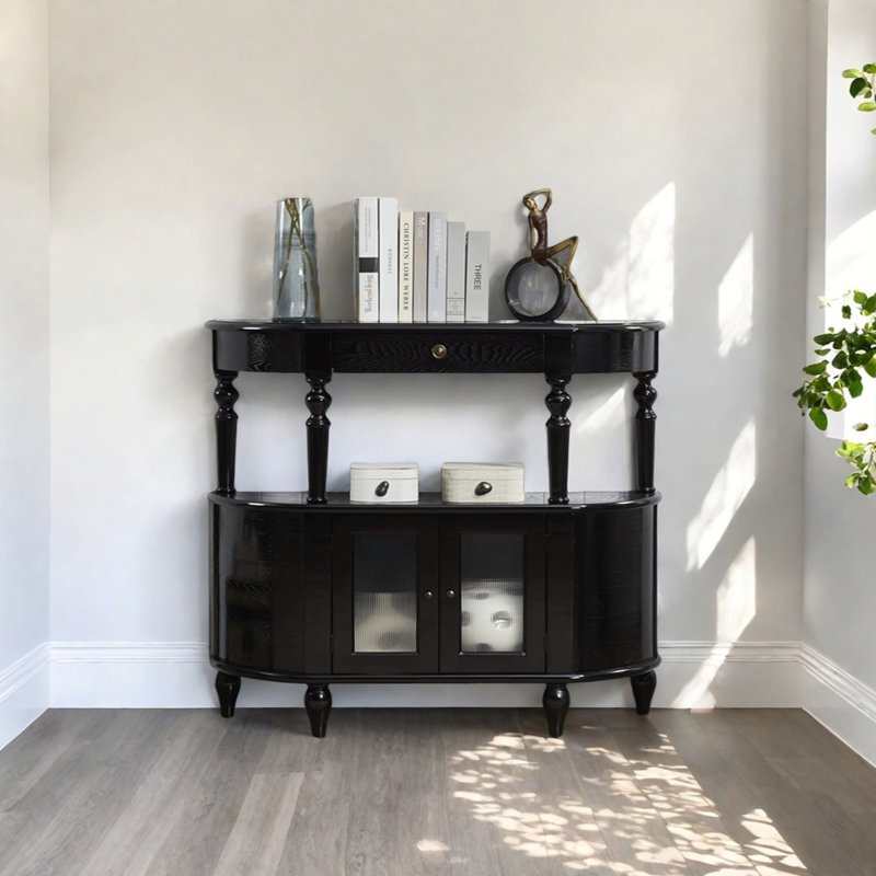 Console American Retro, H 35,43 po x l 47,24 po x P 11,81 po, Noir