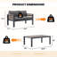 Ensemble de meubles de patio en aluminium 3 pièces, causeuse d'extérieur avec table basse et coussins de patio, balcon