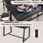 Grande table de salle à manger avec structure en métal robuste et patins antidérapants-428124234