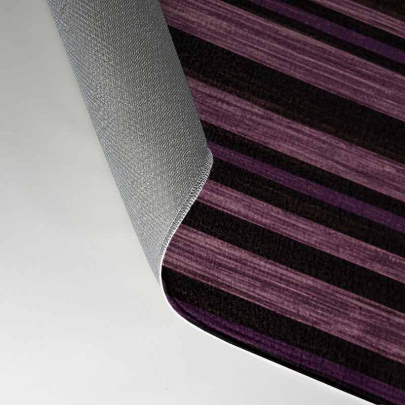 Tapis intérieur / extérieur noir HorizontalStripes, Rectangle 9 pi x 12 pi
