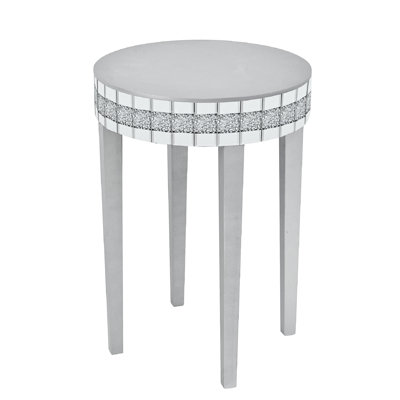 Table de petit-déjeuner Diamond - Cut Elegant For Living, peu encombrante, conception trempée, base solide, table ronde de 29,3 lb, espaces compacts optimisés, verre, noyau, dimensions de 19,7 po x 28,3 po