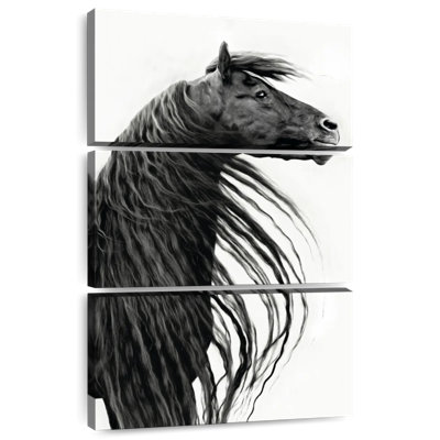 Portrait de cheval Brampt noir et blanc II