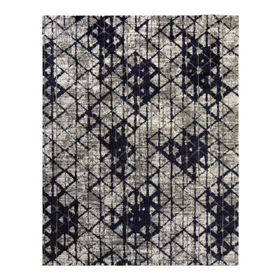 Barcelona Aris Blue/Gray Polyester/Polypropylene Tufted High-Low Area Rug Collection
