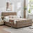 Braya Luxury Sleigh Bed With 2 Large Wood Drawers Storage,Taupe,King-1937042113-1937042111