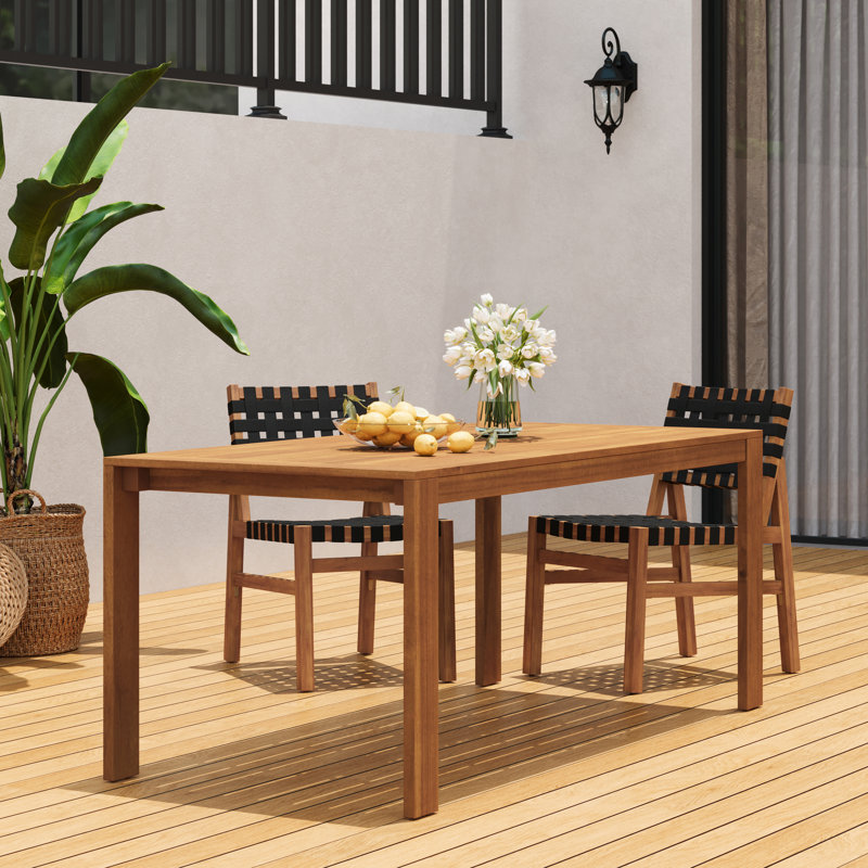Table de salle à manger d'extérieur en bois d'acacia Laguna Modern