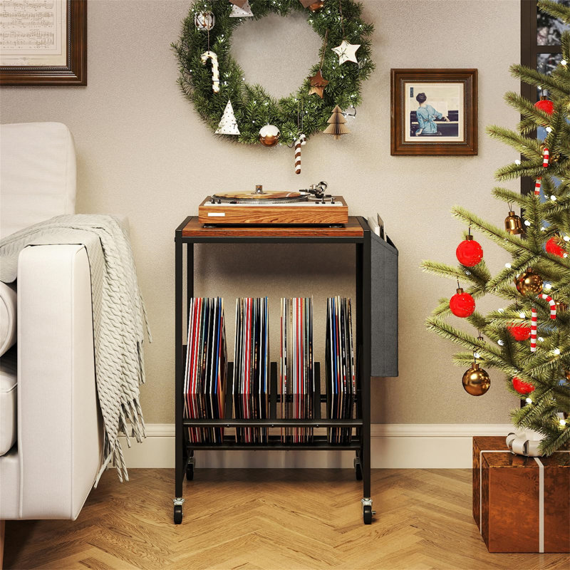 Manufactured Wood,Metal 64cm H Media Shelves, Black/Brown