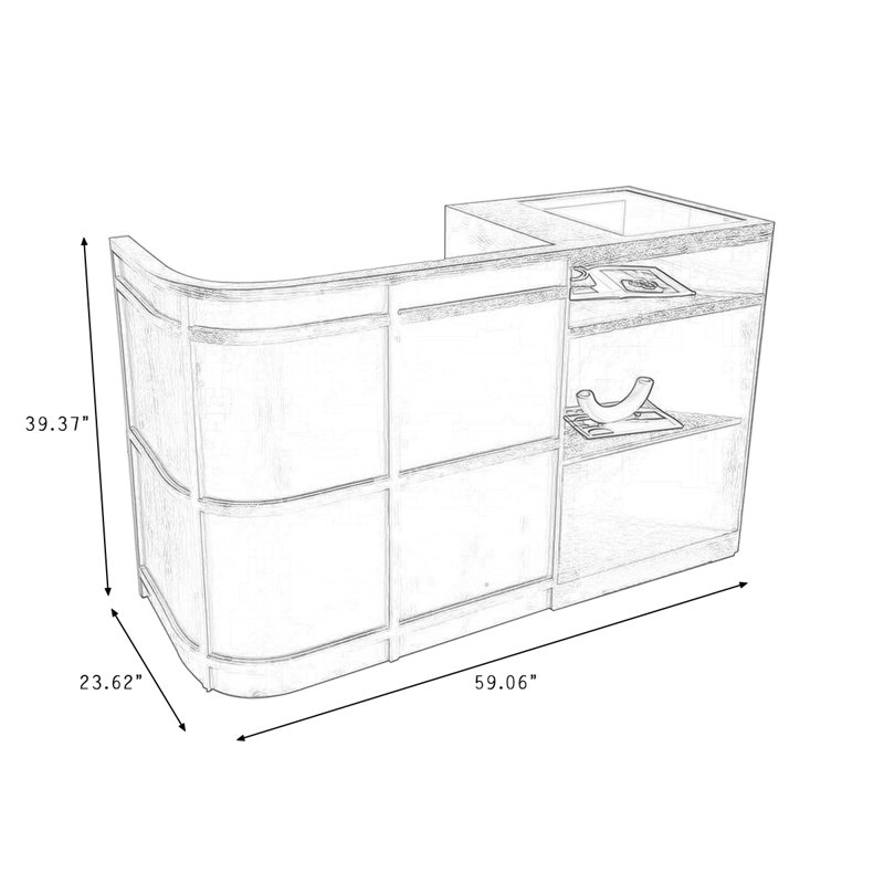 Bureau de réception rectangulaire Modern, L
