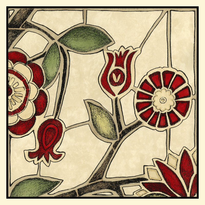 Floral Mosaic II - Wrapped Canvas Print, 51cm H x 51cm W
