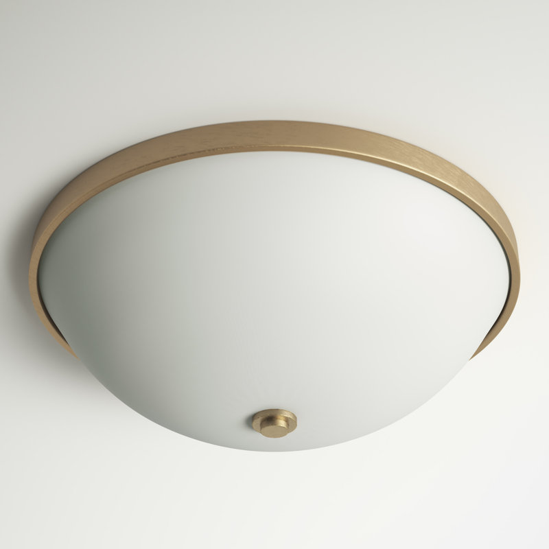 Bozhko Glass Flush Mount, Aged Brass