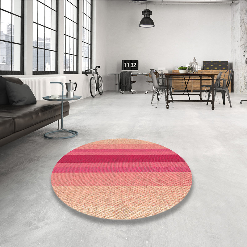 Tapis 100% à motifs lavables à la machine 2989 Pat3494-Org, Rond 6 pi