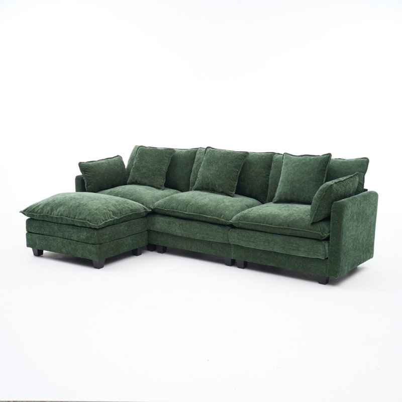Latitude Run Sectional Sofa with Storage Ottoman - Thumbnail 2