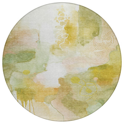 Machine Washable Indoor/Outdoor Xhevrie Fern Rug