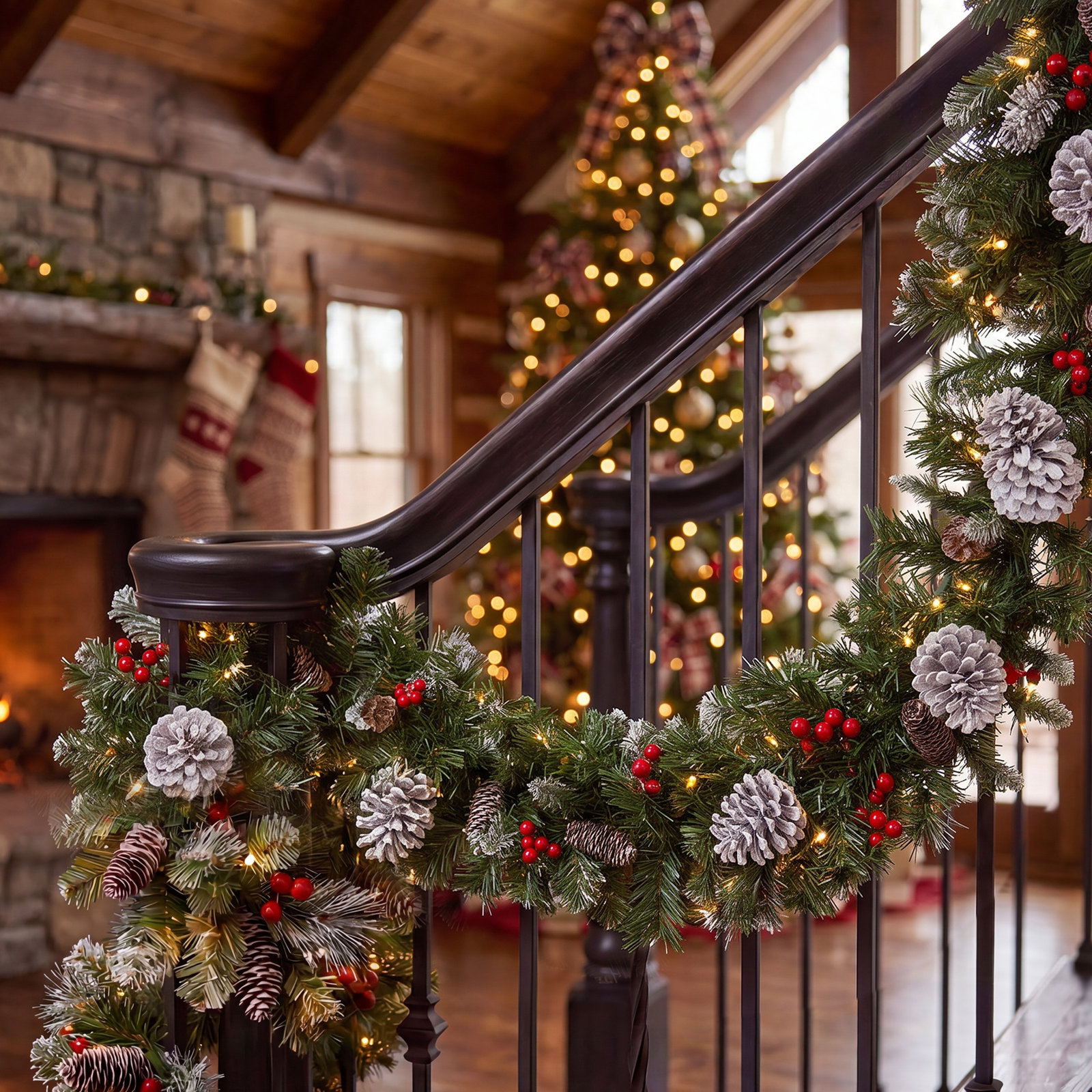 108" Pre-Lit Glistening Pine Garland