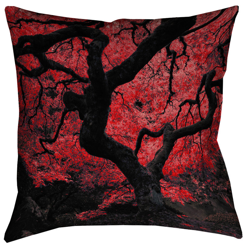 Coussin Justin Duane, 14 po x 14 po, Rouge