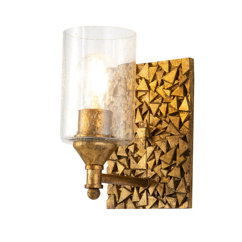 Mosaic 1-Light Wall Sconce In Antique Gold, Gold