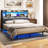 Upholstered Bookcase Storage Bed-485953030-485953035
