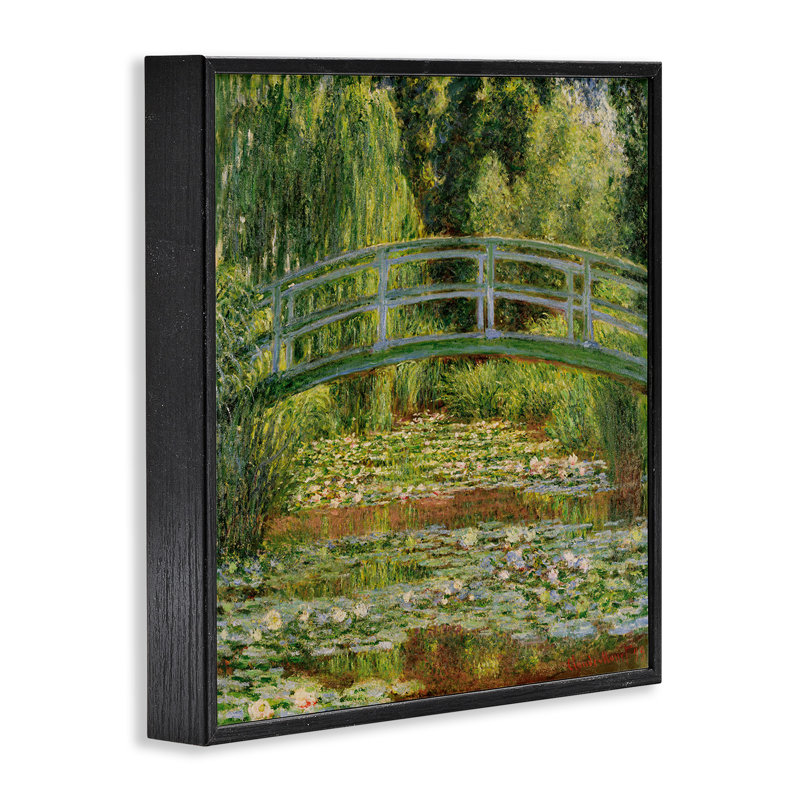 «The Water Lily Pond Monet Classic» par Claude Monet - reproduction d'art, Giclée encadrée noir minuit, H 24 po x l 24 po