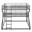 Lit double superposé simple au-dessus de simple TG au-dessus de grand lit double avec échelle longue et courte - Lit mezzanine noir pour enfants, adolescents et invités-45857286