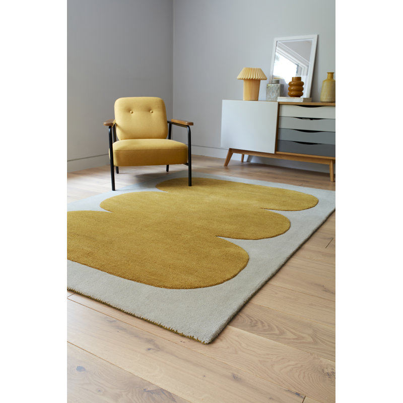 Bloxson Yellow/Grey Area Rug, Rectangle 200 x 290cm