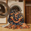 Tapis brun français lavable à la machine-1005841561