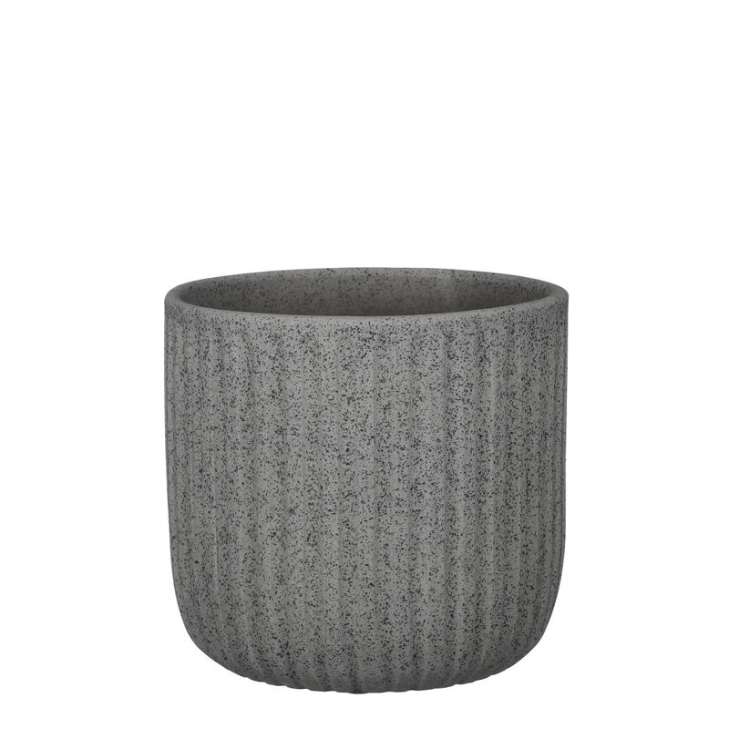 Dante Ceramic Pot Planter, 19cm H x 21cm W x 21cm D, Grey