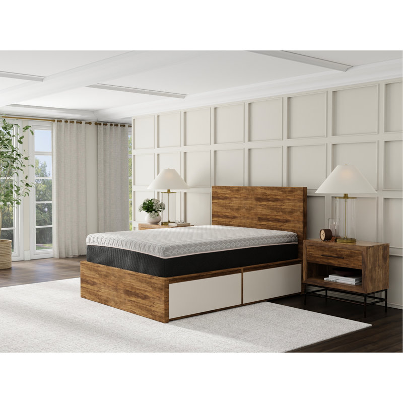 Grand matelas de 12 po, cuivre avec mousse à mémoire de forme douce et matelas à ressorts renforcés, couches confort