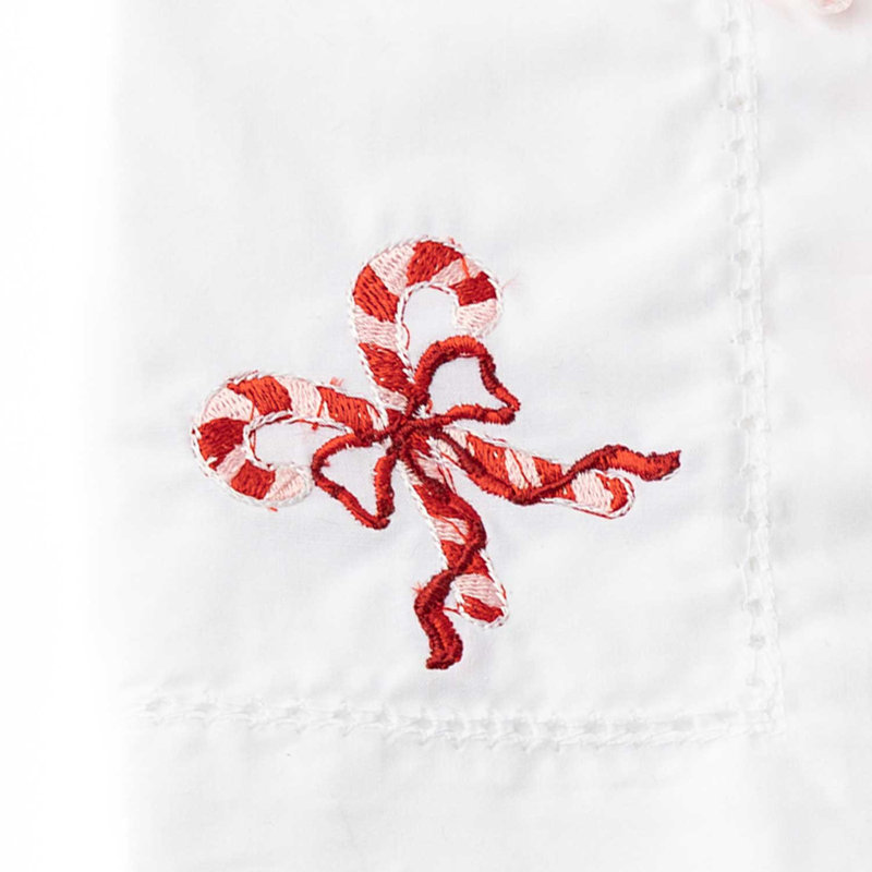 Candy Cane Embroidered Dinner Napkin