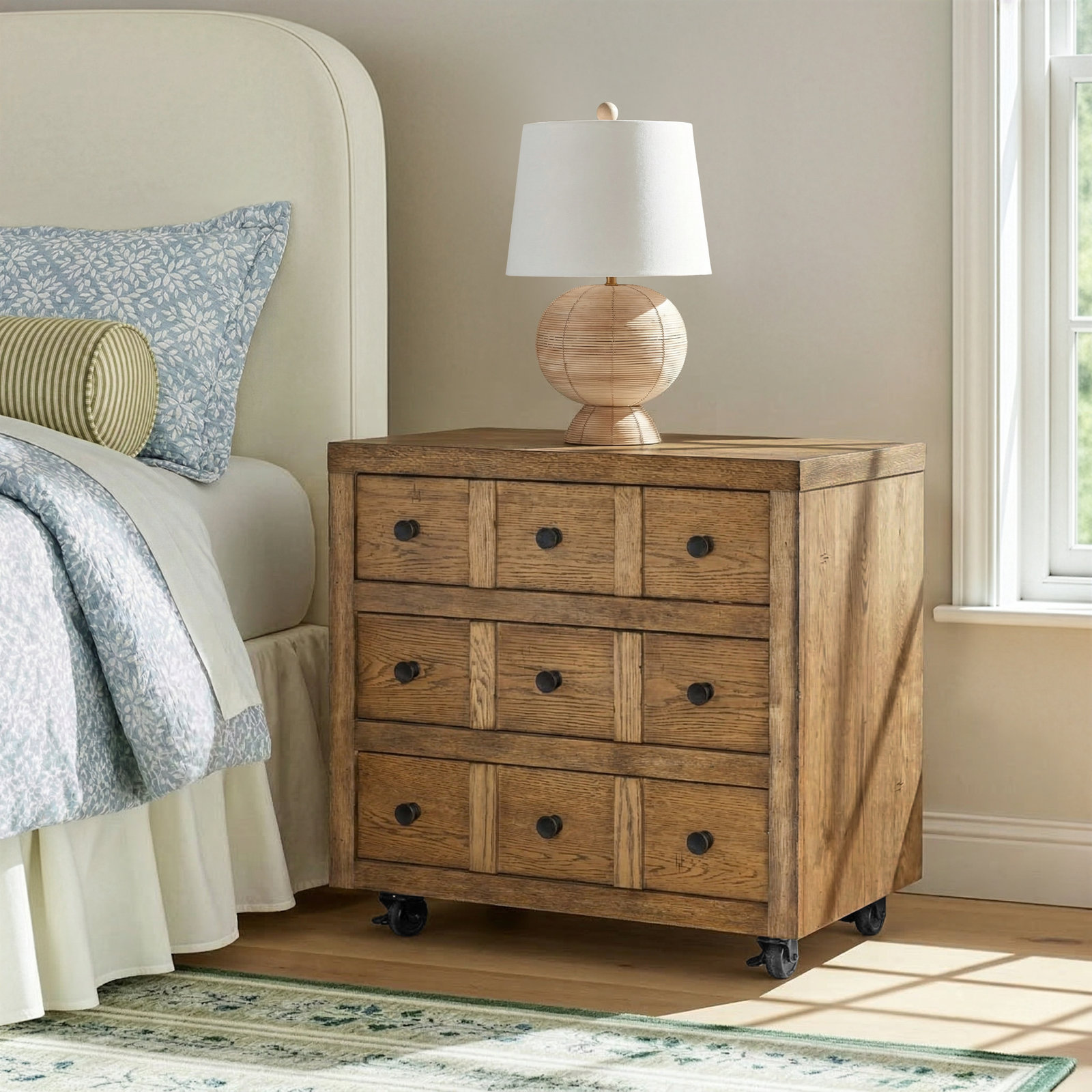 Country Living 3-Drawer Nightstand, Brown