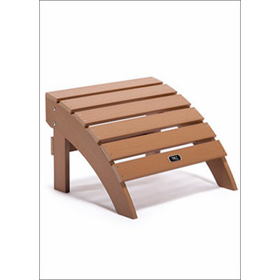 TALE Adirondack Ottoman Footstool All-Weather and Fade-Resistant Plastic Wood for Lawn Outdoor Patio Deck Garden Porch Lawn Furniture Brown by Highland Dunes