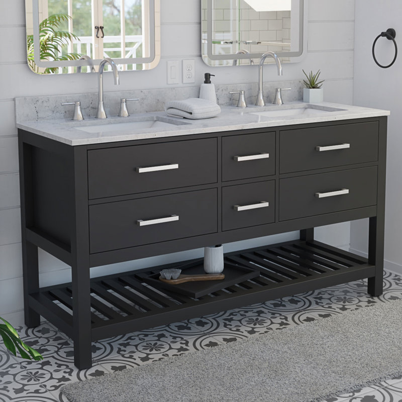60" Double Bathroom Vanity Set