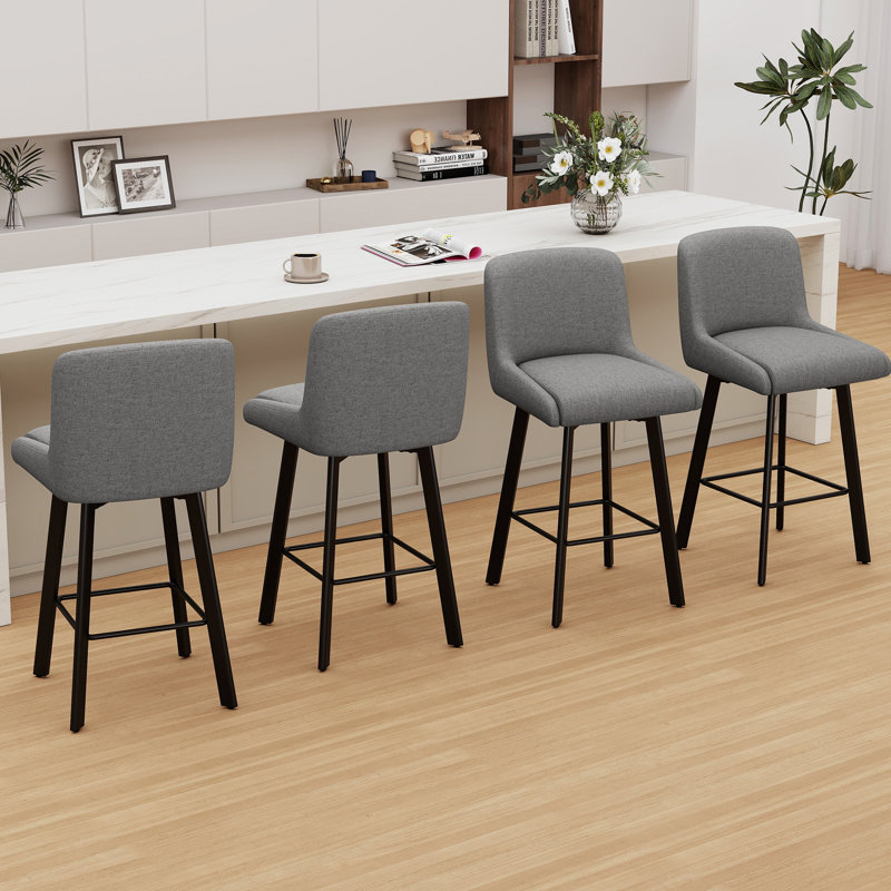 Tabouret de bar 26 po H, 4, Gris moyen, Tabouret de bar = siège d'une hauteur de 26 po