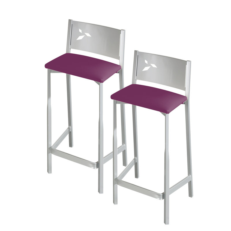 Fazile Upholstered Counter Stool, Berengena