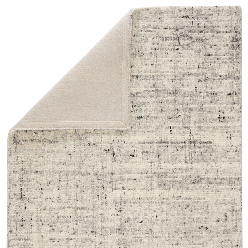 Macklin Wool Area Rug in Beige/Black, Rectangle 5' x 8'
