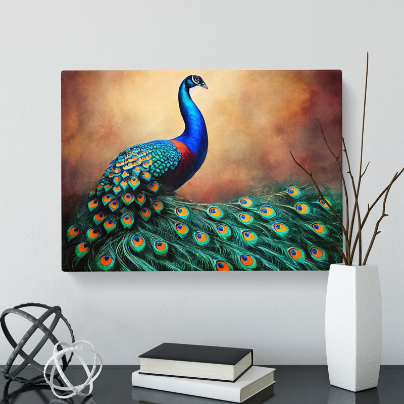 Supreme Peacock - Wrapped Canvas, 35cm H x 50cm W x 3cm D