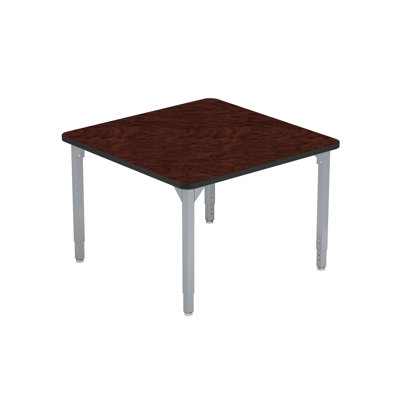 Heavy-Duty Height Adjustable Activity Table, 36" Square, Particleboard Core/T-Mould, Grey Frame