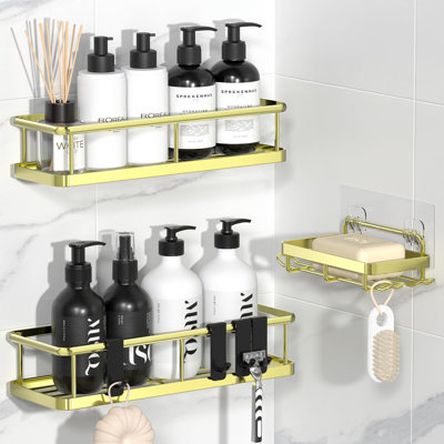 Wall-Mounted Shower Holder, 3 Pack