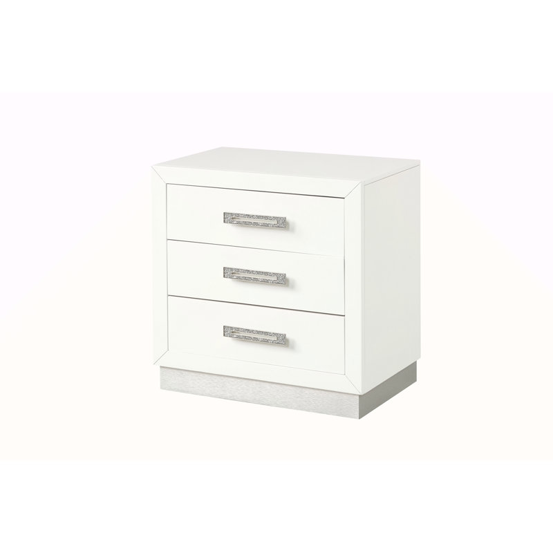 Table de chevet en bois laiteux