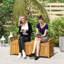 Wooden Outdoor Bench with Storage Box, 40 Gallon Deck Box, Brown