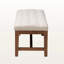 Banc rembourré Abilene beige clair avec bois fini noyer, H 17,32 po x l 51,97 po x P 17,91 po-30320085