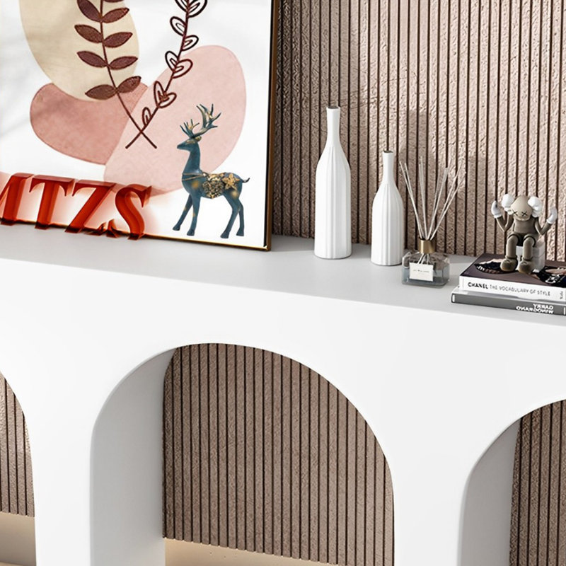 Console moderne minimaliste, H 33,46 po x l 55,12 po x P 13,78 po, Blanc