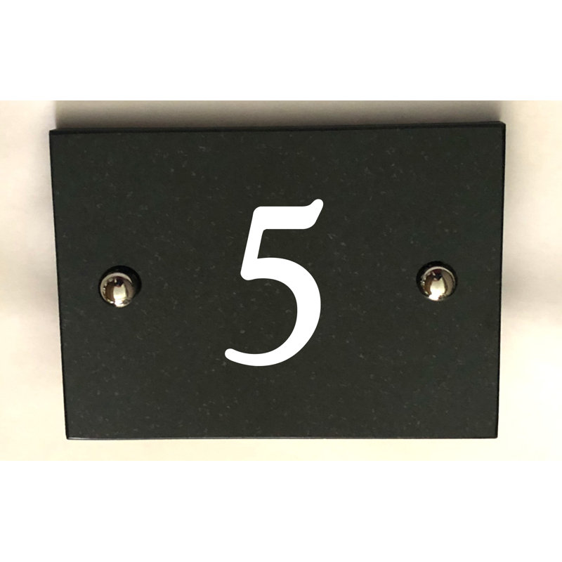 Brumby 10cm H Reflective Stone House Number, 5