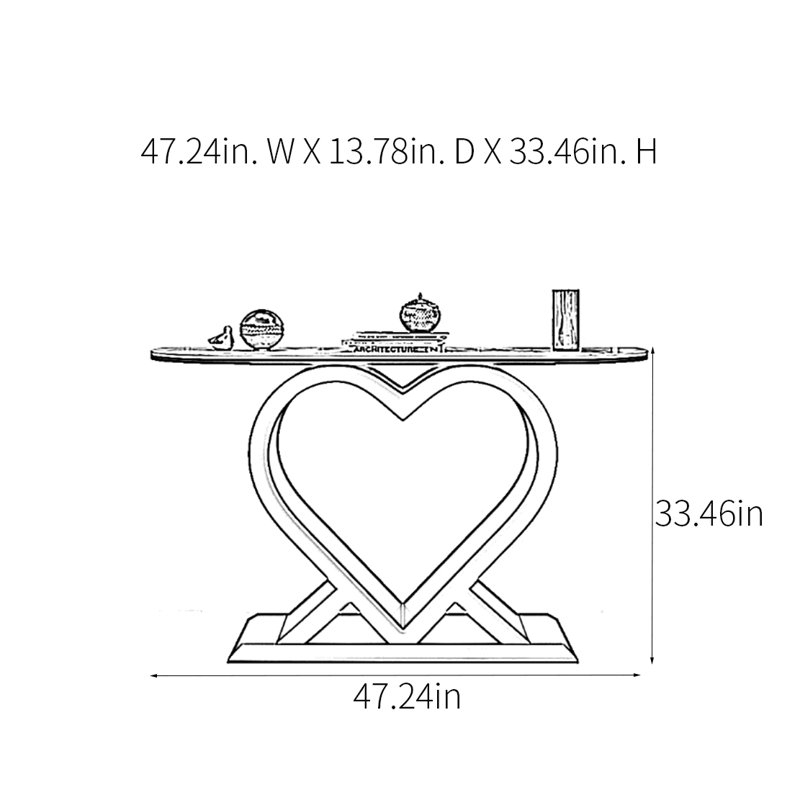 Console Modern Minimalist Art, H 33,46 po x l 47,24 po x P 13,78 po