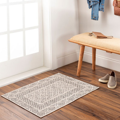 Light Beige Traditional Rug, Bordered Stain Resistant Rug For Living Room, Dining Room, Bedroom