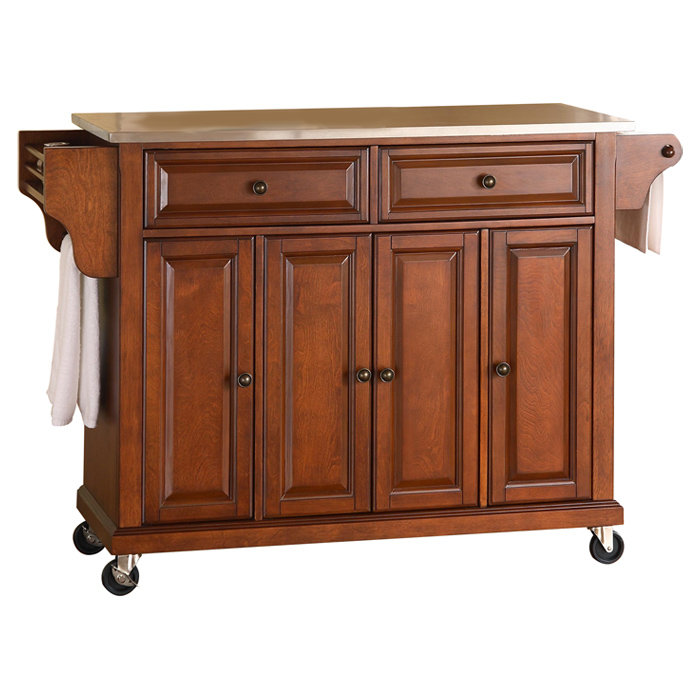 Haslingden Kitchen Island, Classic Cherry/Antique Brass