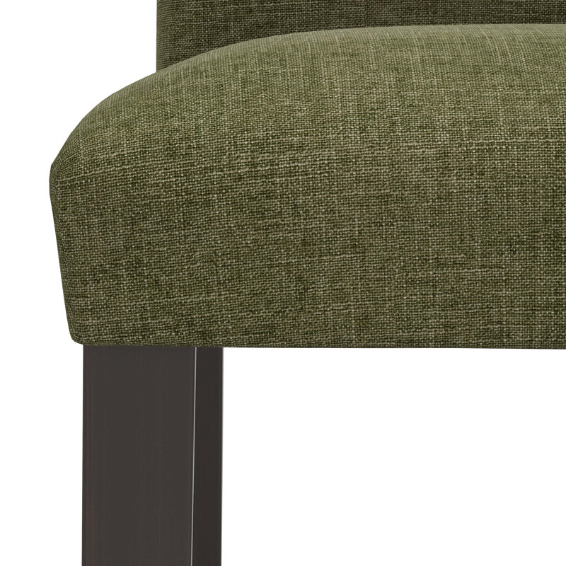 Tabouret de bar et de comptoir Hadrien, Tabouret de bar (siège d'une hauteur de 31 po), Lin laurier texturé Zuma, Bois noir