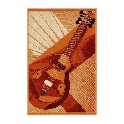 Tapis brun moelleux moelleux et doux à motif géométrique Sitar