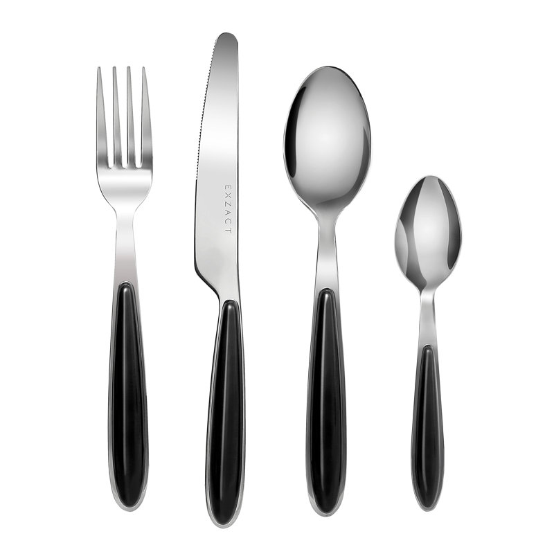 Cutlery 16 Piece Cutlery Set, Service for 4, Black