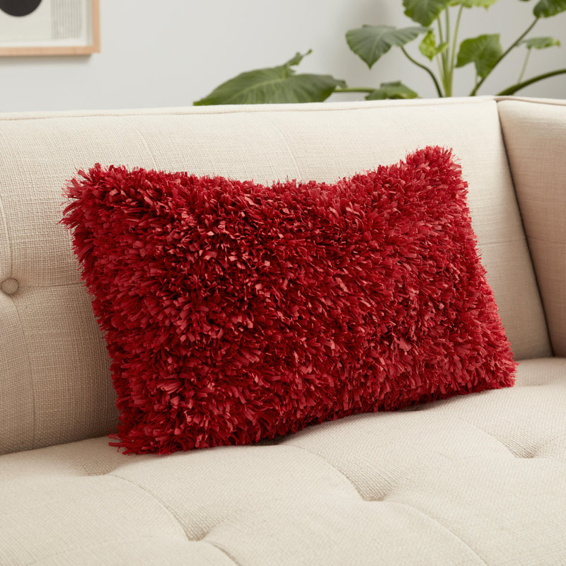Red Cotton 13" x 21" Decorative Pillow Cover