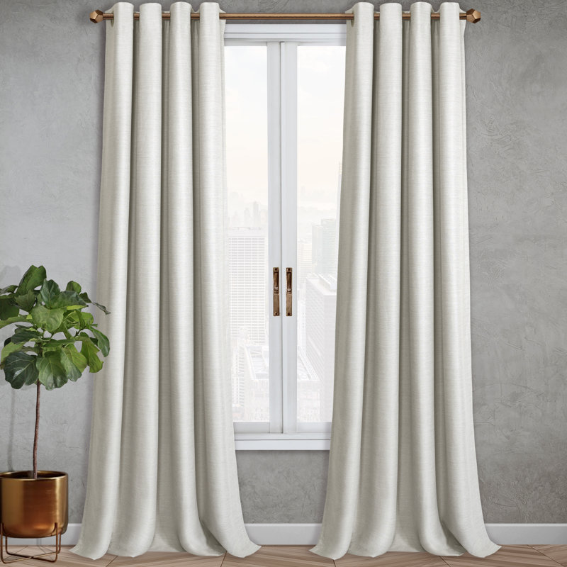 Panneau de rideau thermique occultant avec œillets Holloman, Taupe, L 52 po x L 96 po