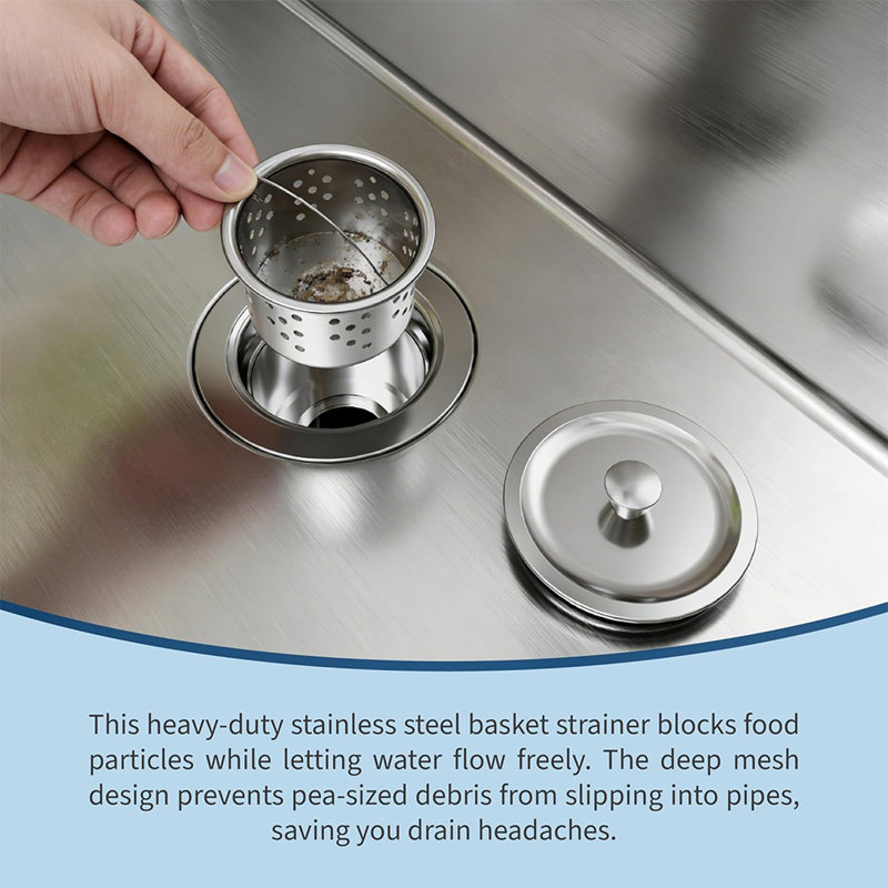 Évier de cuisine en acier inoxydable 36 po x 18 po x 10 po, évier de cuisine à simple cuve avec finition brossée, grille inférieure et crépine